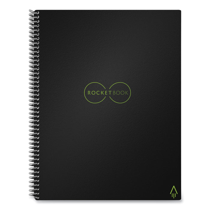 Rocketbook Core Smart Notebook, Dotted Rule (4 sq/in), Black Cover, (16) 11 x 8.5 Sheets RKBLRCAFR