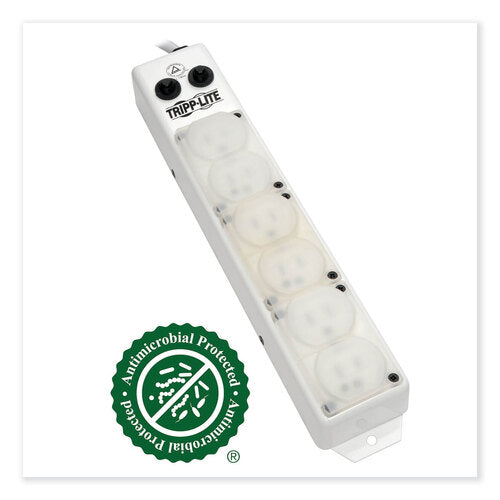 Tripp Lite Medical-Grade Power Strip for Patient-Care Vicinity, 6 Outlets, 15 ft Cord, White TRPPS615HGOEM