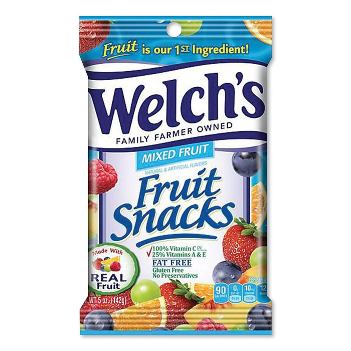 Welch's Fruit Snacks, Mixed Fruit, 5 oz Pouch, 12/Carton - WELPIM05098 MARKET ADOT - NATIONAL BRANDS W/FREIGHT