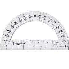 Westcott 180 Degree Protractor, Plastic, 6" Ruler Edge/180 Degree, Clear ACM11200