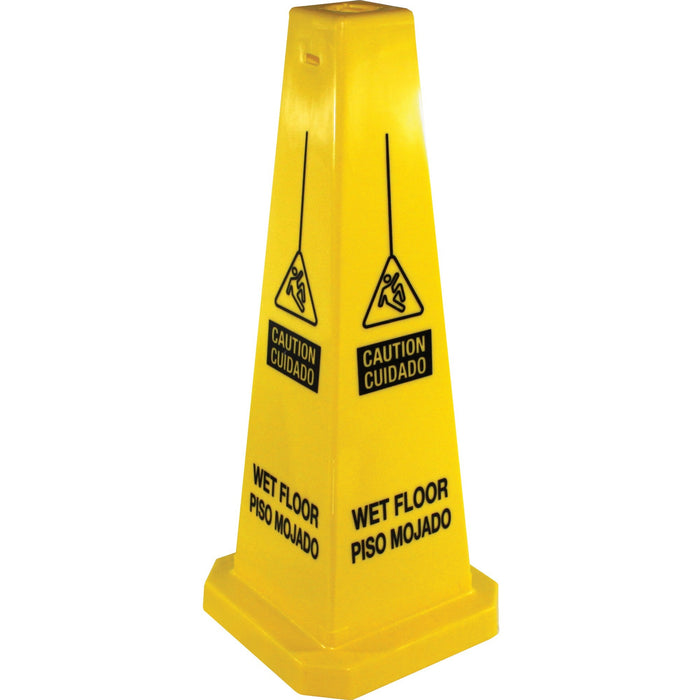 Genuine Joe Bright 4-sided Caution Safety Cone - GJO58880