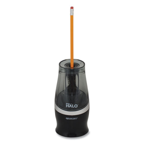 Halo Colored Pencil Non-stick Electric Sharpener, Ac-powered, 3.5 X 6.75, Black-silver