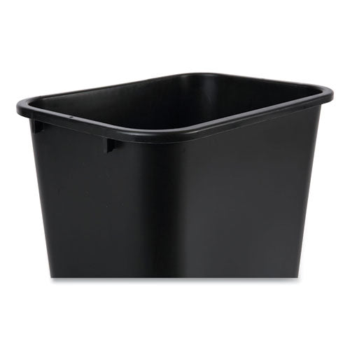 Soft-sided Wastebasket, 41 Qt, Plastic, Black