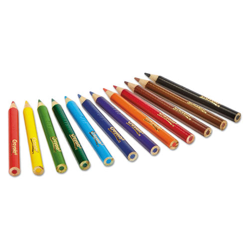 Short-length Colored Pencil Set, 3.3 Mm, 2b (#1), Assorted Lead-barrel Colors, Dozen