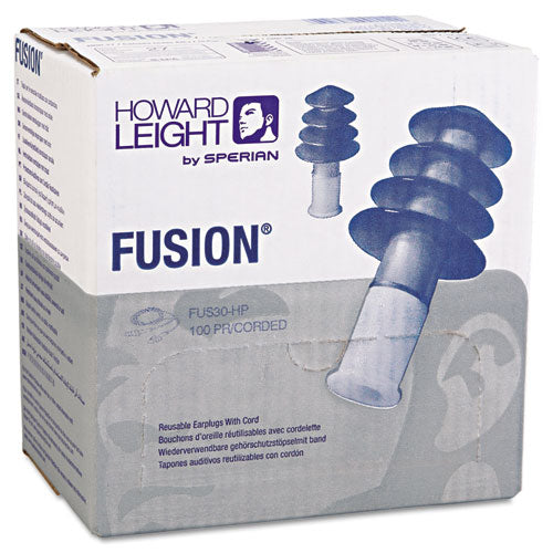 Fus30 Hp Fusion Multiple-use Earplugs, Reg, 27nrr, Corded, Be-we, 100 Pairs