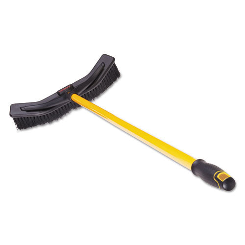 Maximizer Push-to-center Broom, Poly Bristles, 18 X 58.13, Steel Handle, Yellow-black