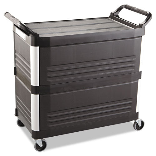 Xtra Utility Cart, 300-lb Capacity, Three-shelf, 20w X 40.63d X 37.8h, Black
