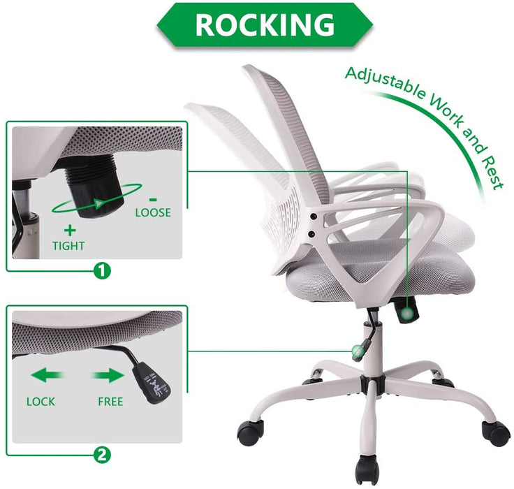 Ergonomic Desk Chair Computer Task Chair Mesh with Armrests Mid-Back for Home Office Conference Study Room Office Package